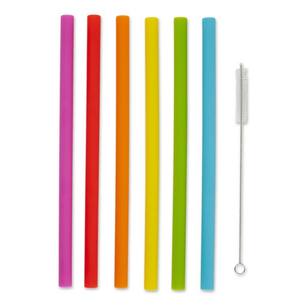 Dixie® Unwrapped Hollow Stir-Straws, 5.5, Plastic, White/Red