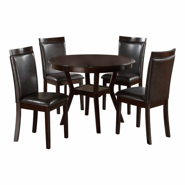 Homelegance Round Dining Set, 44.5 in W, 44.75 in L, 13.75 in H, Wood Top 5104