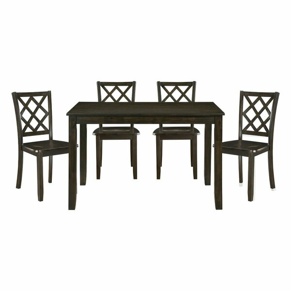 Homelegance Astoria Dining Set Dining Set, Brown, Table + 4 Chairs 5892