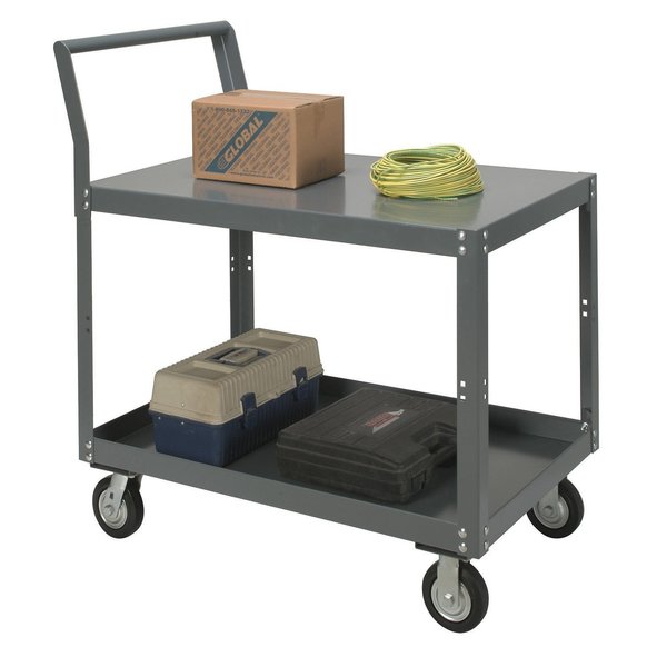 Global Industrial™ Service Cart w/2 Shelves, 1200 lb. Capacity, 48L x 24W  x 31H, Gray