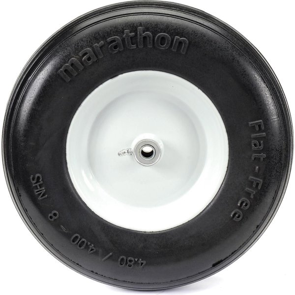 Wheelbarrow Tire 4.80/4.00-8 Flat-Free with 3/4 & 5/8 Wheel