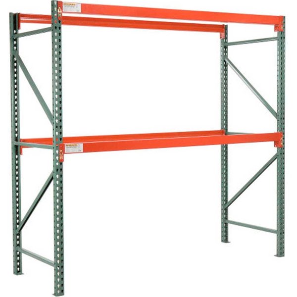 2 Level 144w x 48d x 96h Pallet Racking with Front-to-Back Supports  Starter