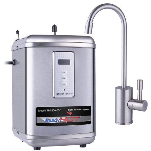 Ready Hot Instant Hot Water Dispenser with Brushed Nickel Hot Water Faucet  and Digital Display 41-RH-300-F570-BN