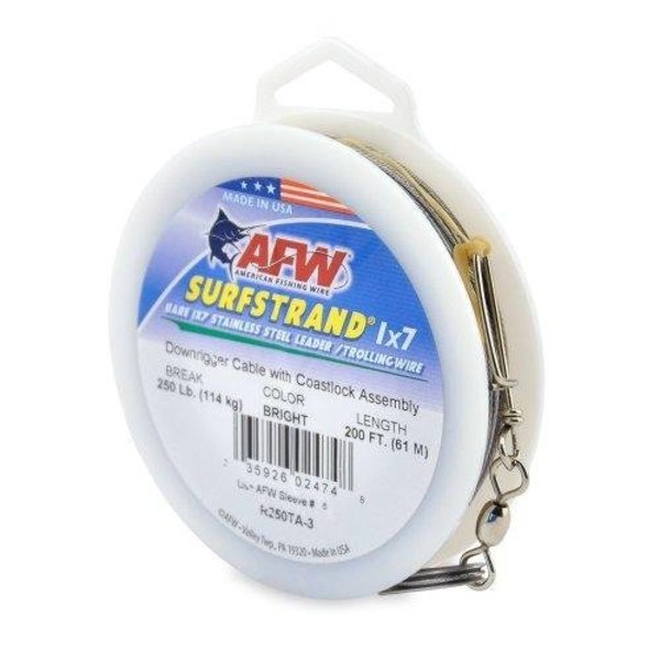 Afw Surfstrand Downrigger Wire, 1X7 Stainless, Comp Assembly 150Lb 68Kg  Test, 031 In 079Mm Dia, B R150TA-3