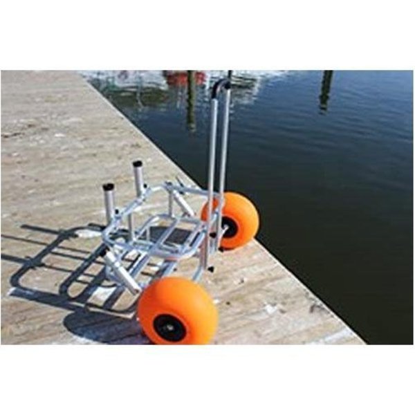 Fishing Trolley Cart For Pier And Beach WRod Holders Poly Wheels, Anodized  Aluminum