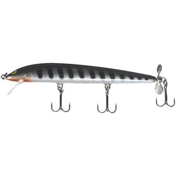 Bagley BangOLure Balsa Spin Tail Minnow, 5 14, 38 Oz Black Stripes On  Silver Foil BLSP5-SBS