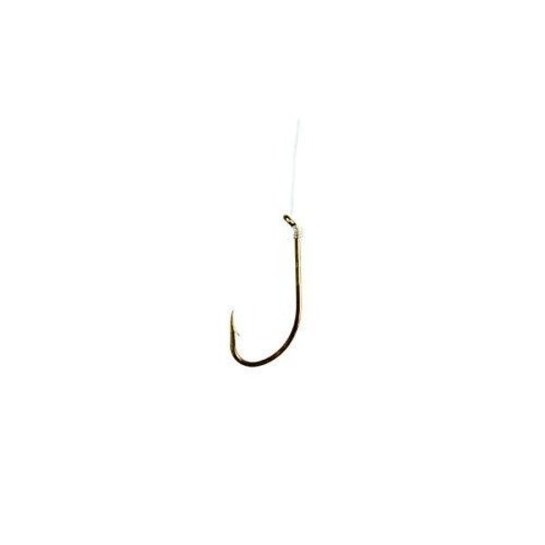 Eagle Claw Medium Wire Double Line Snelled Hook, Size 6 Plain Shank,  Offset, Down Eye, Bronze, 6PK 032H-6