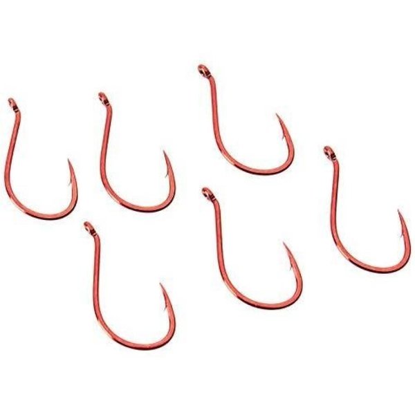 Gamakatsu Octopus Hook, Size 20, Barbed, Needle Point, Ringed Eye, Red, 6PK  2312