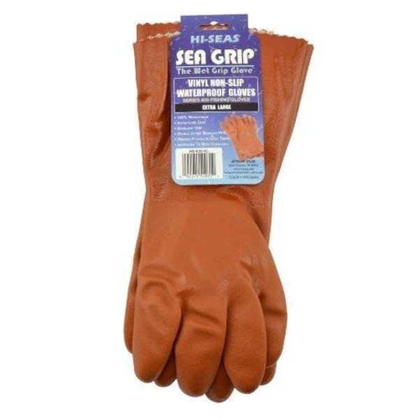 Sea Grip Vinyl Waterproof Gloves, Orange, XLarge 1 Pair