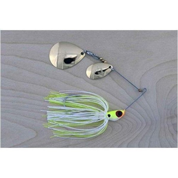 Proven Winner Double Blade Spinnerbait, 12 Oz Chartreuse White  HeadChartreuse White Skirt, Colorad