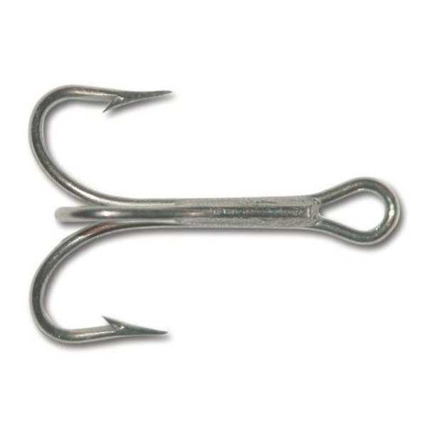 Mustad Classic Treble Hook, Size 20, Standard Shank, Ringed Eye, Duratin,  225PK 3551-DT-2/0-25