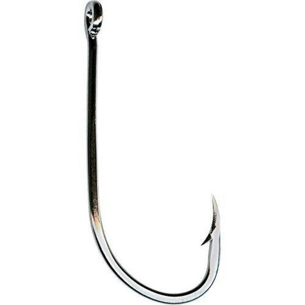 Mustad Classic Beak Hook, Size 30, Forged Special Long Shank, Offset,  Ringed Eye, Nickel, 100PK 92671-NI-3/0-100