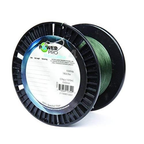 Power Pro MaxCuatro Spectra Braided Fishing Line, 1500 Yards - Moss Green  (33400301500E) for sale online