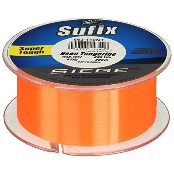 Sufix Siege Fishing Line - Neon Tangerine - 20 lb Test - 330 yards -  662-120NT 