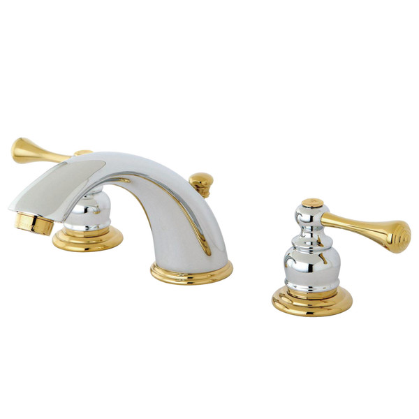 Kingston Brass 8 Widespread Bathroom Faucet, Chrome/Polished Brass  KB3974BL