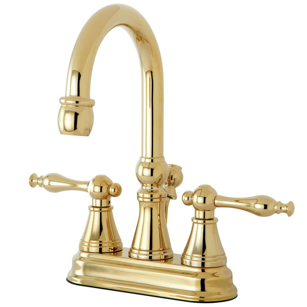 Kingston Brass Restoration 4 inch Centerset 2-Handle Bathroom Faucet in  Matte Black