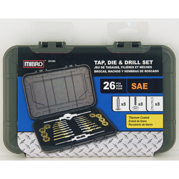 Mibro 26-Piece SAE Tap Die and Drill Set 301360BLUE