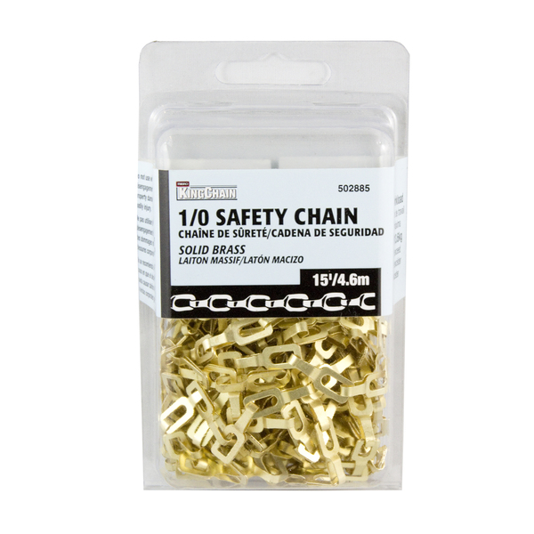 Kingchain 1/0 x 15 ft. Solid Brass Safety Plumber Chain 502885
