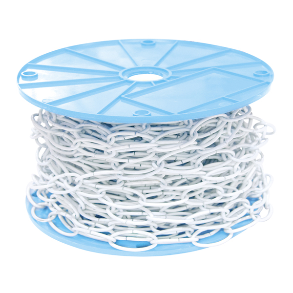 Kingchain 50 ft. White Open Oval Decorative Chain 536791