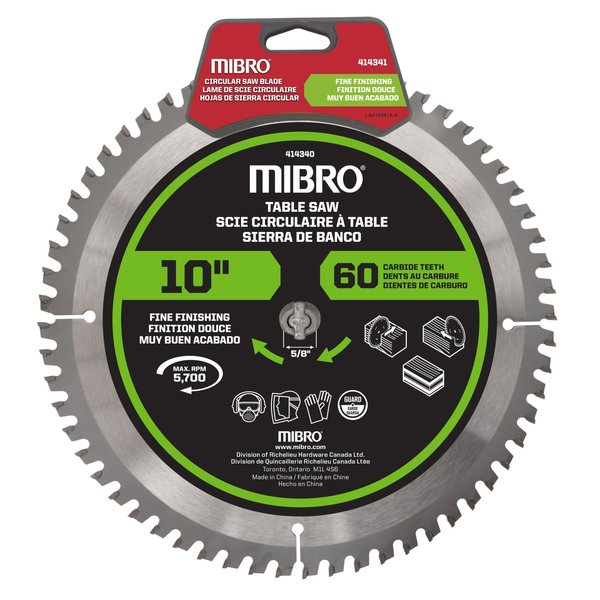 Richelieu Hardware 10-inch (254 mm) Carbide Tooth Circular Table and Miter Saw Blade 414341