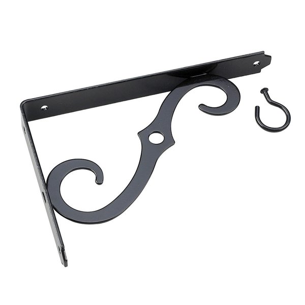 Onward 8inch 203 mm Black Metal Ornamental Bracket with 10 lb Load Rating 493FB08R