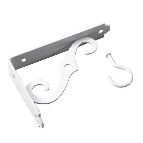 Onward 5inch 127 mmWhite Metal Ornamental Bracket with 10 lb Load Rating 493W05R