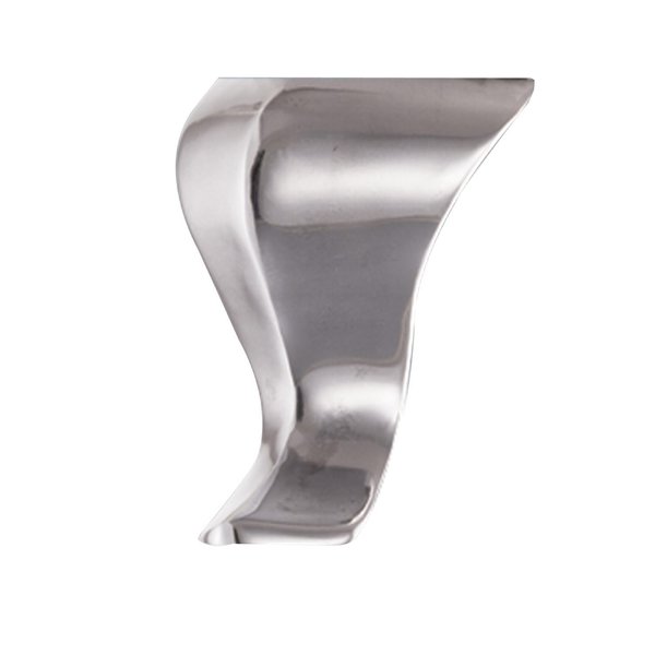 Richelieu Hardware Curved Aluminum Furniture Leg, 4 in (102 mm), Brushed Aluminum 560060