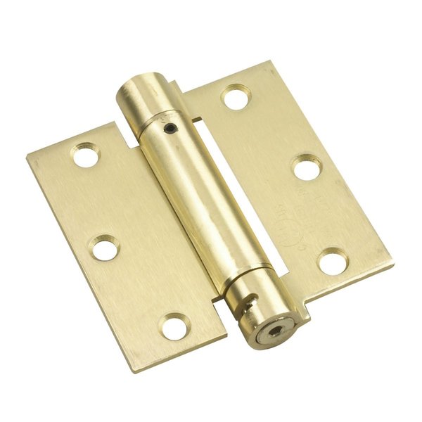 Richelieu 3 12inch 89 mm Full Mortise Adjustable Spring Hinge, Brass 5821BR