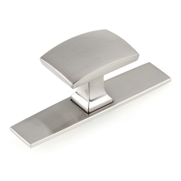 Richelieu Hardware 3 17/32 in (90 mm) x 1 7/32 in (31 mm) Brushed Nickel Contemporary Cabinet Knob Backplate Abbeydale BP224543195