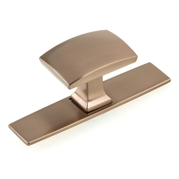 Richelieu Hardware 3 17/32 in (90 mm) x 1 1/4 in (31 mm) Champagne Bronze Contemporary Cabinet Knob Backplate Abbeydale BP224543CHBRZ