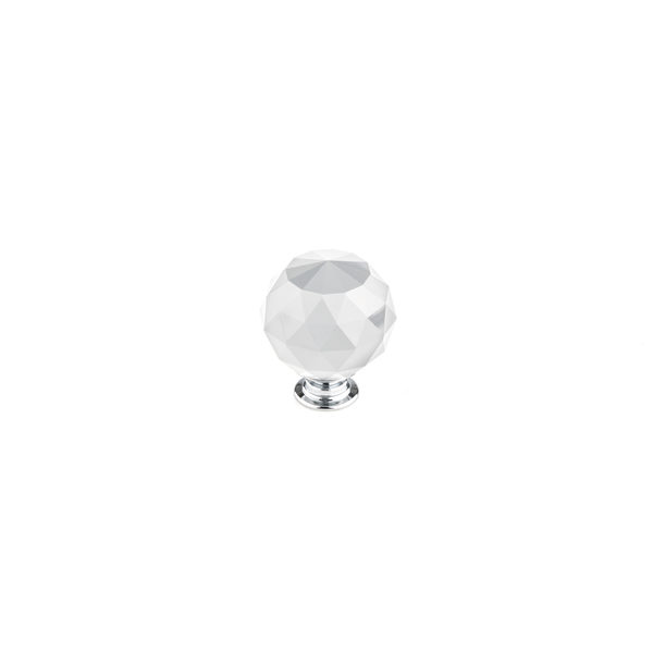 Richelieu Hardware 1 9/16 in (40 mm) Clear, Crystal, Chrome Contemporary Metal, Crystal Cabinet Knob BP87374014011