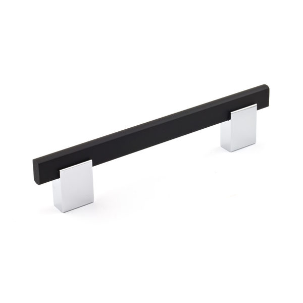 Richelieu Hardware 5 1/16 in (128 mm) Center-to-Center Chrome, Matte Black Contemporary Cabinet Pull BP905128140900