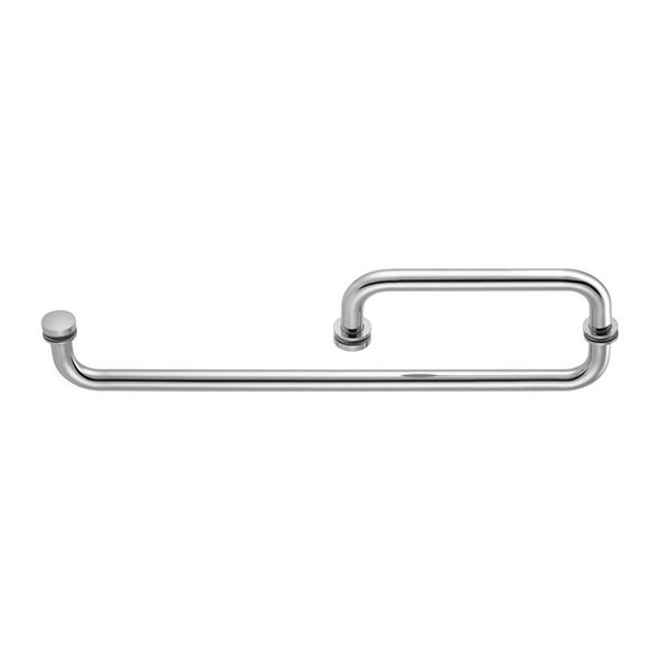 Richelieu 8inch 203 mm x 18inch 457 mm Handle and Towel Bar Combo for Glass Door, Chrome SDCRD0750818140