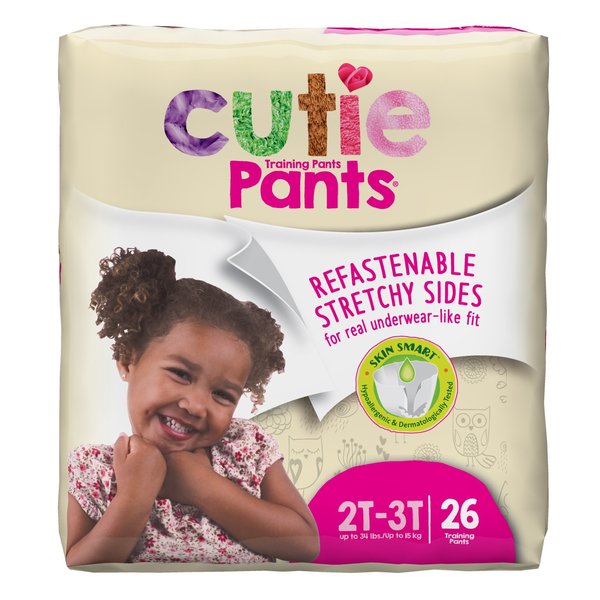 Cuties Cutie Pants Toddler Training Pants Size 2T to 3T Up to 34 lbs., PK  26 CR7008