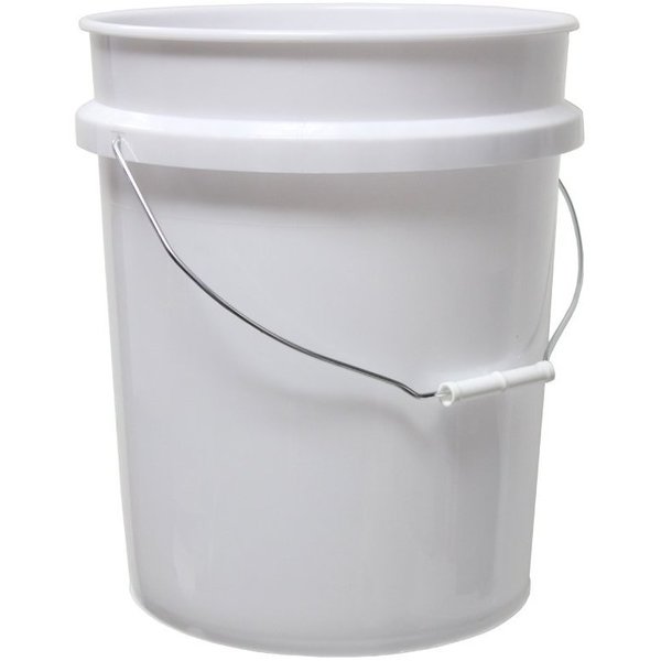 The Brush Man 5-Gallon White Plastic Pail With Handle PAIL-5 GAL-W