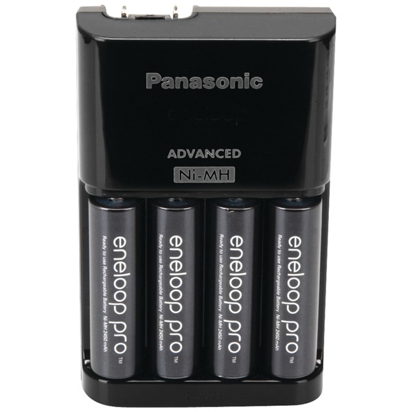 Panasonic eneloop PRO Rechargeable 4pcs AA Batteries w/4-Position Charger  K-KJ17KHCA4A