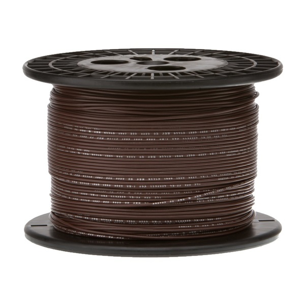 Remington Industries 22 AWG Gauge Stranded Hook Up Wire, 500 ft Length,  Brown, 0.0253 Diameter, PTFE, 600 Volts 22PTFESTRBRO500