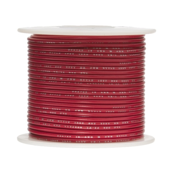 Remington Industries 24 AWG Gauge Stranded Hook Up Wire, 250 ft Length,  Red, 0.0201 Diameter, UL1007, 300 Volts 24UL1007STRRED250
