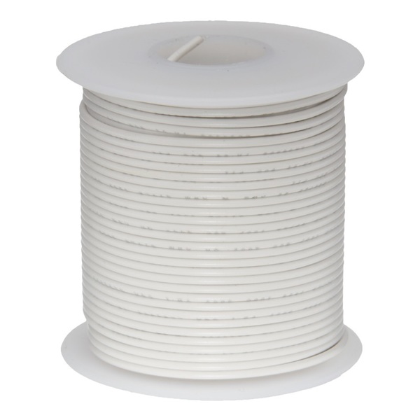 White 25 Foot 16 AWG stranded hook-up wire