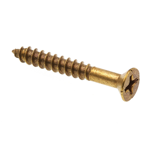 Prime-Line #8 x 1-1/4 in. Solid Brass Phillips Drive Flat Head Wood Screws (25-Pack) 9035185