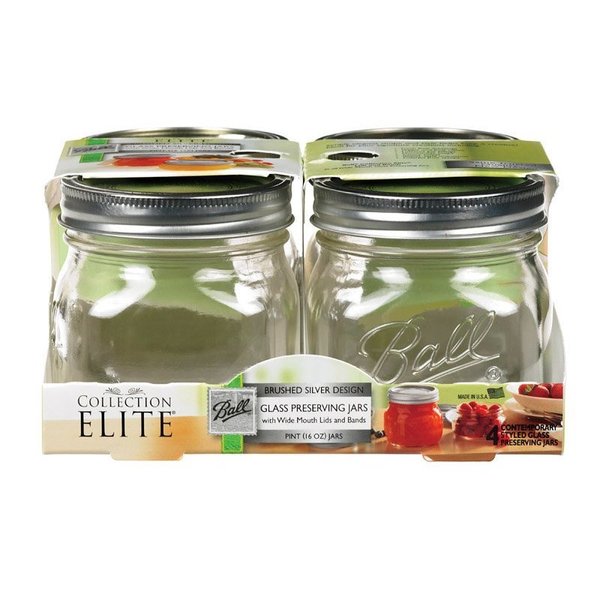 Ball, Glass Mason Jars with Lids & Bands, Wide Mouth, Clear, 16 oz, Single