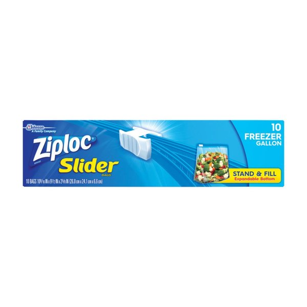 Ziploc Slider Storage Bags, 1 gal, 9.5 in. x 10.56 in., Clear, PK9