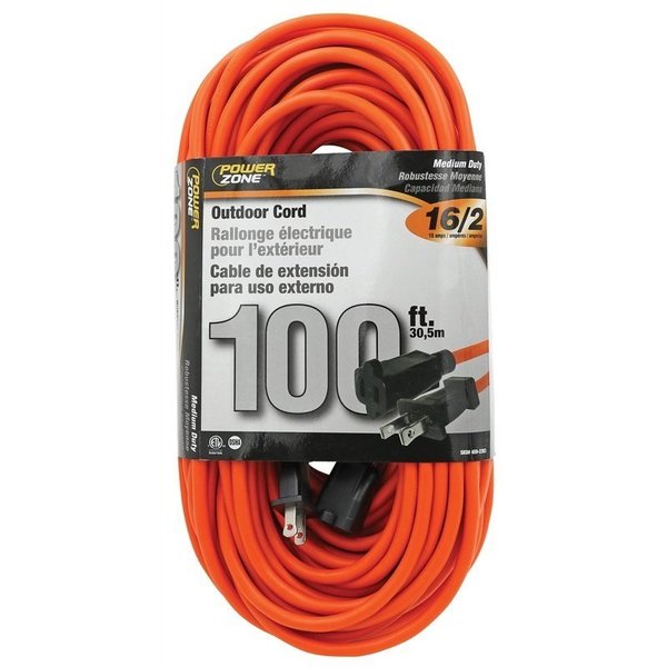 Buy PowerZone Extension Cord, 16 AWG Cable, 9 ft L, Gray