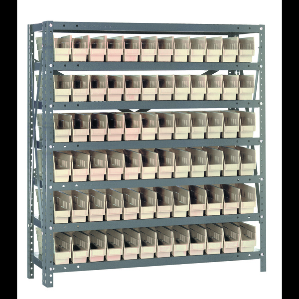 Quantum Storage Systems Steel Shelving with plastic bins 1239-100IV