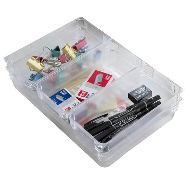 Basicwise Clear Plastic Drawer Organizers, PK 4 QI003394.4