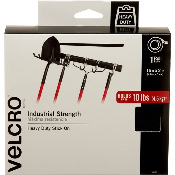 VELCRO Industrial Strength Tape,Hook and Loop,Waterproof,2x15',BK  (VEK90197)