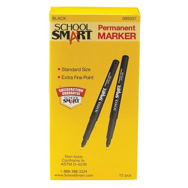 School Smart Washable Markers, Conical Tip, Assorted Colors, Pack of 8