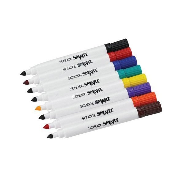 School Smart Non-Toxic Art Marker, Conical Tip, Assorted Colors, Pack of 8