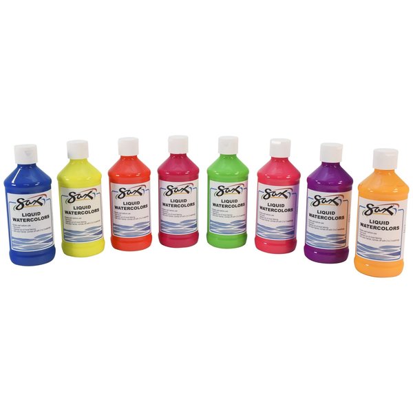 Sax Liquid Washable Watercolor Paints, 8 Ounces, Assorted