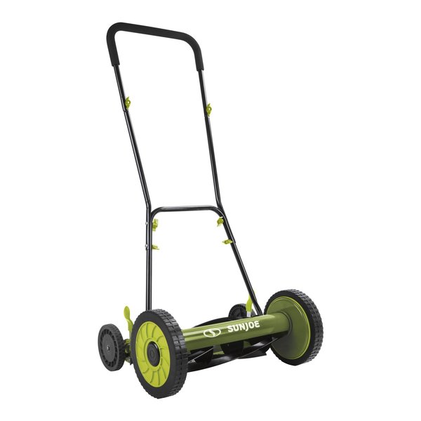 Sun Joe Manual Reel Mower without Grass Catcher, 16 inch, 9 Height  Positions MJ504M